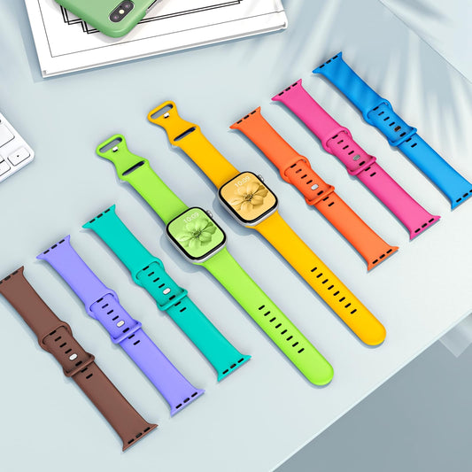 6 Pack Silicone Sport Bands for Smartwatch Adjustable Fit