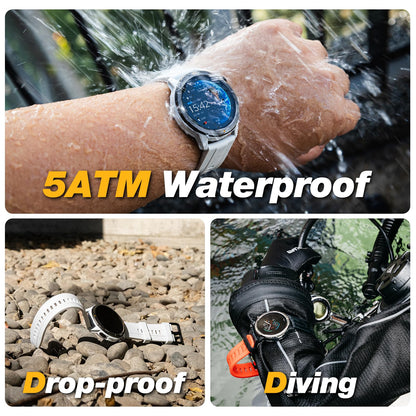 Rugged Smartwatch with Calls Compass and Fitness Tracking
